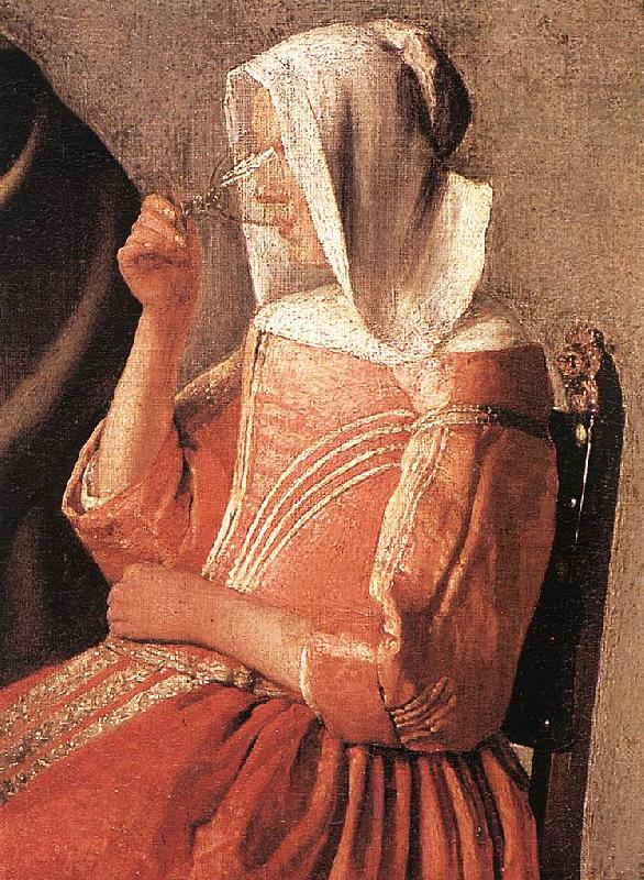 VERMEER VAN DELFT, Jan A Lady Drinking and a Gentleman (detail)  edte China oil painting art